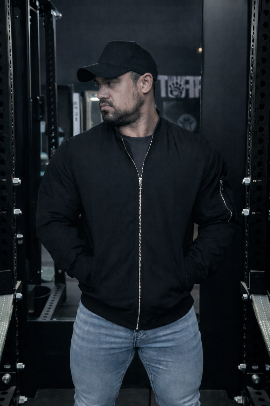 Men's Premium Bomber Jacket - Black