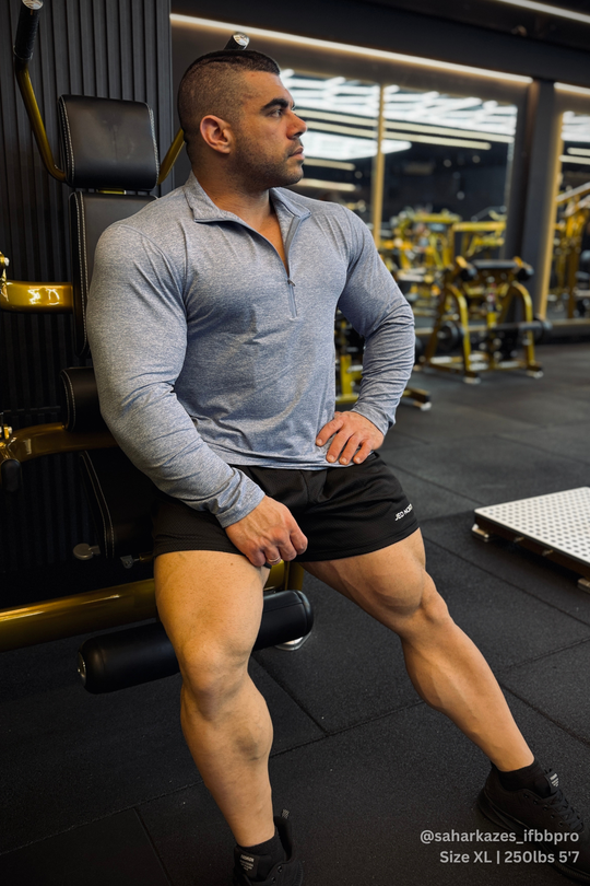 Quarter-Zip Training Long Sleeve - Heather Blue