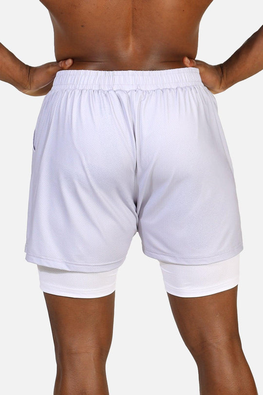 Men's 2-In-1 7" Gym Shorts - Supernova Silver