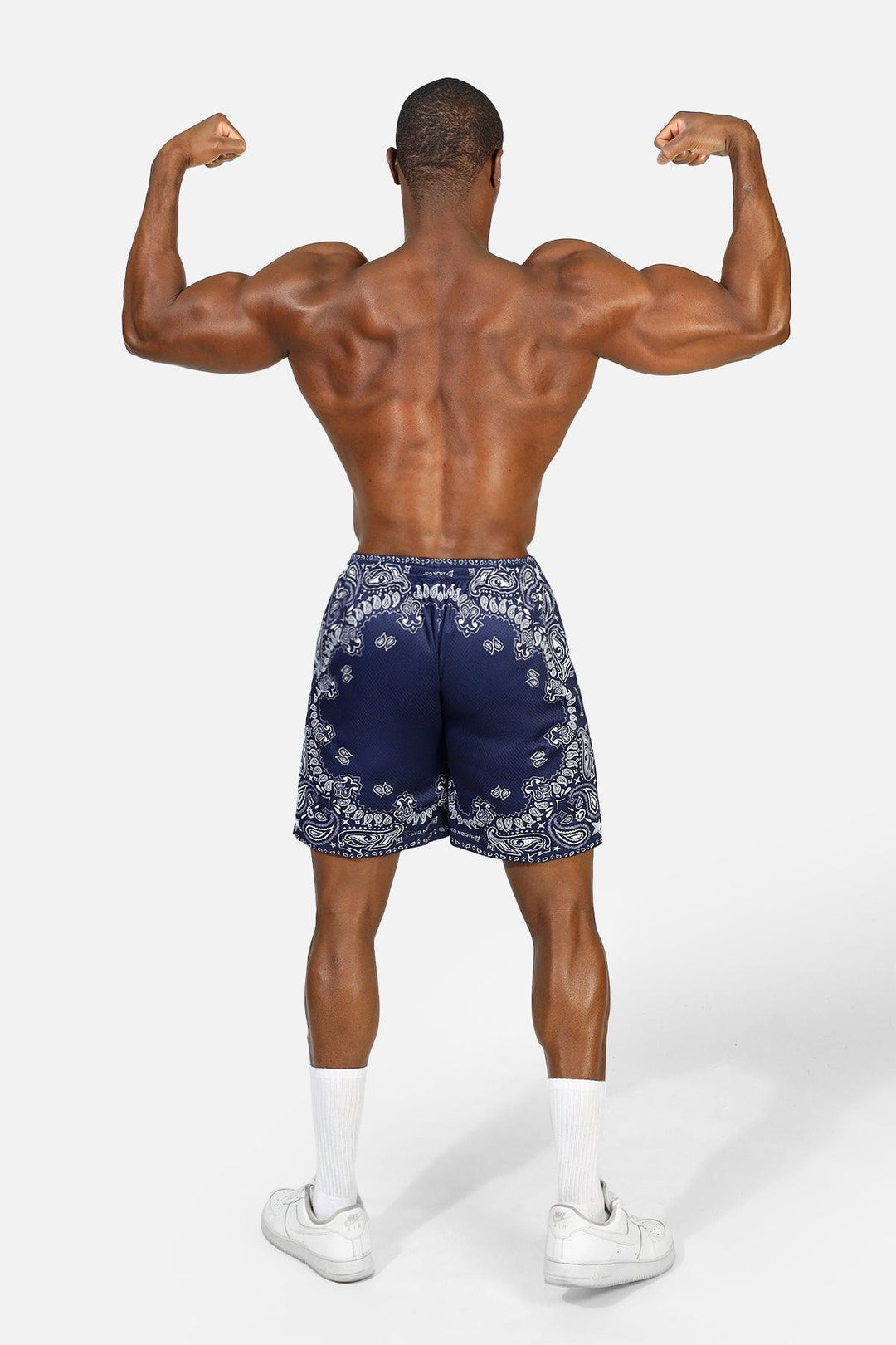 Jersey Mesh 7.5" Gym Shorts - Navy Paisley