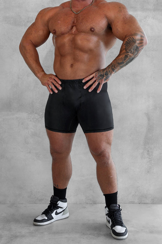 Retro Bodybuilding Shorts - Black