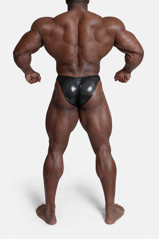 Men's Bodybuilding Posing Trunks - Metallic Black