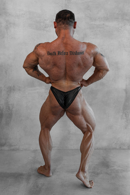 Men's Bodybuilding Posing Trunks - Matte Black