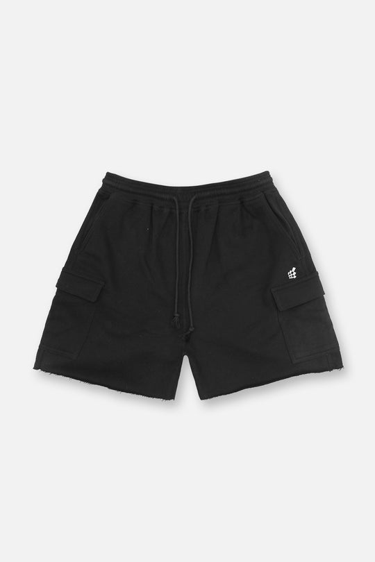 Men's Cargo Sweat Shorts - Black