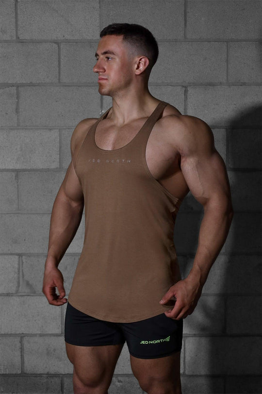 Classic Bodybuilding Racerback Stringer - Walnut Brown