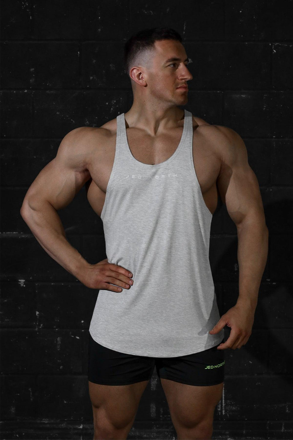 Classic Bodybuilding Racerback Stringer - Light Gray
