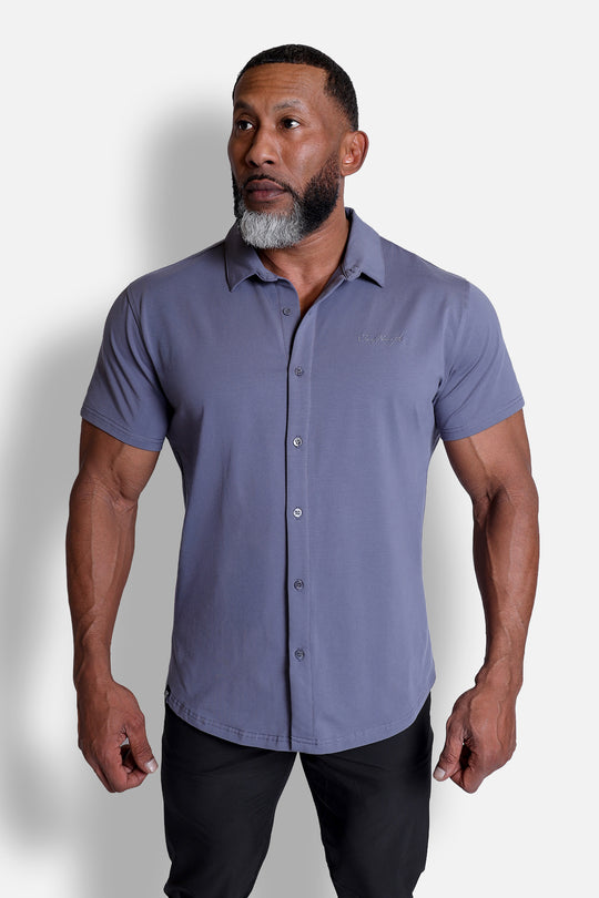 Button-up Muscle T-Shirt - Storm Gray