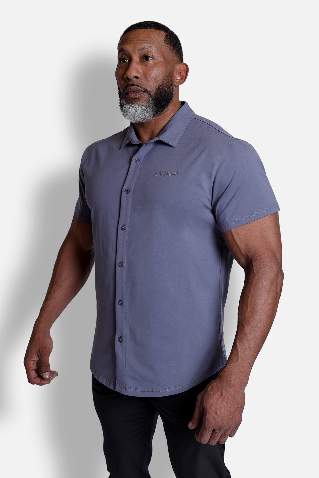 Button-up Muscle T-Shirt - Storm Gray