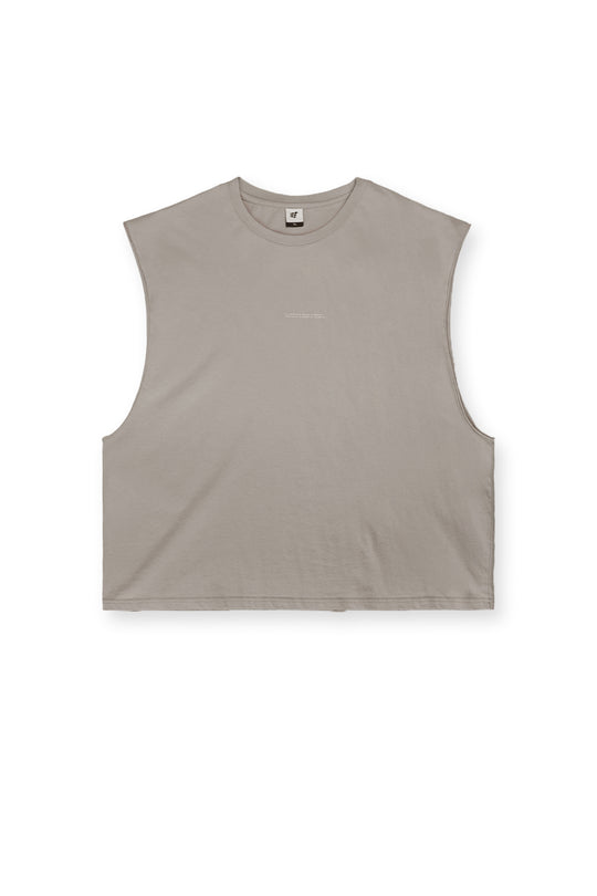 Box Cut Muscle Tee - Light Khaki