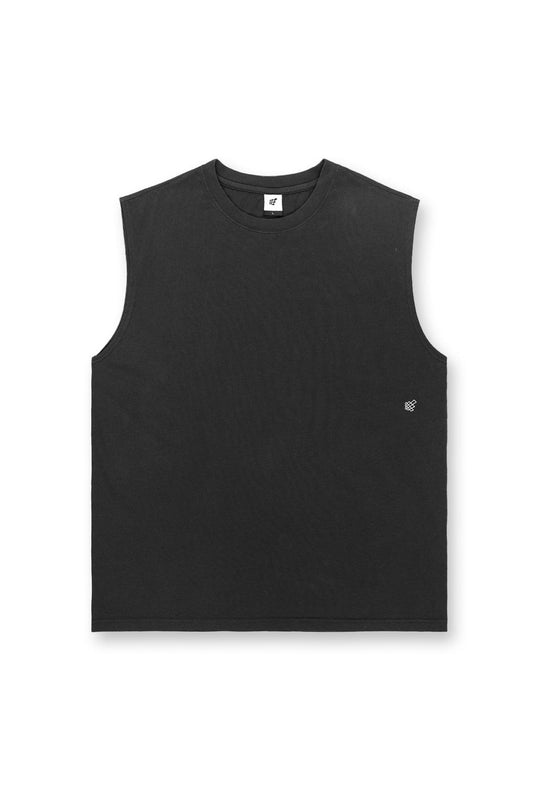 Retro Oversized Muscle Tee - Washed Black