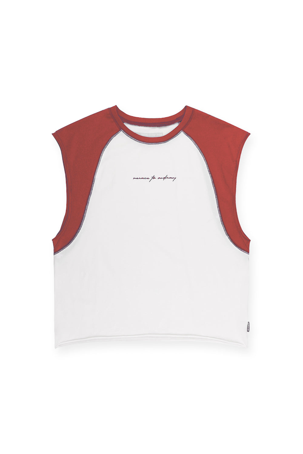 Raglan Sleeveless Tank Top - Brick Red
