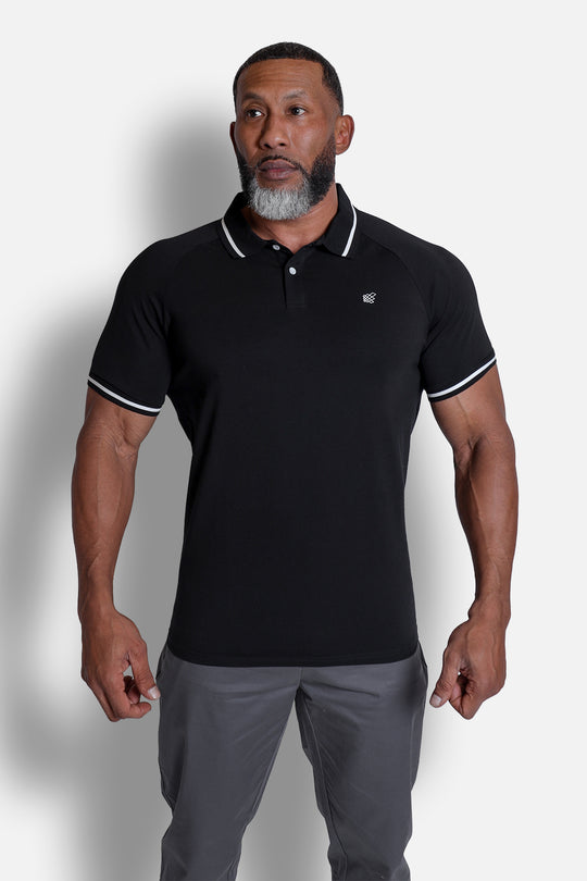 Banded Muscle-Fit Polo T-Shirt - Black