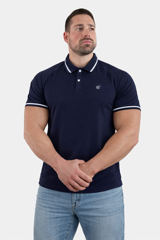 Banded Muscle-Fit Polo T-Shirt - Navy