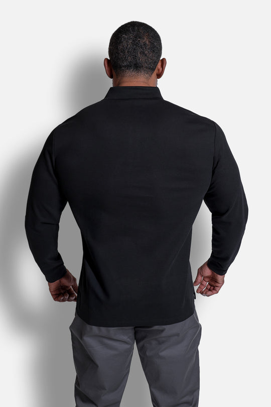 Polo Button-Up Longsleeve - Black
