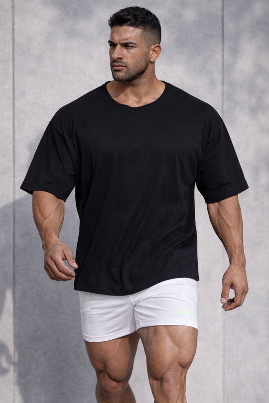 Raw-Cut Boxy Crop Tee - Black