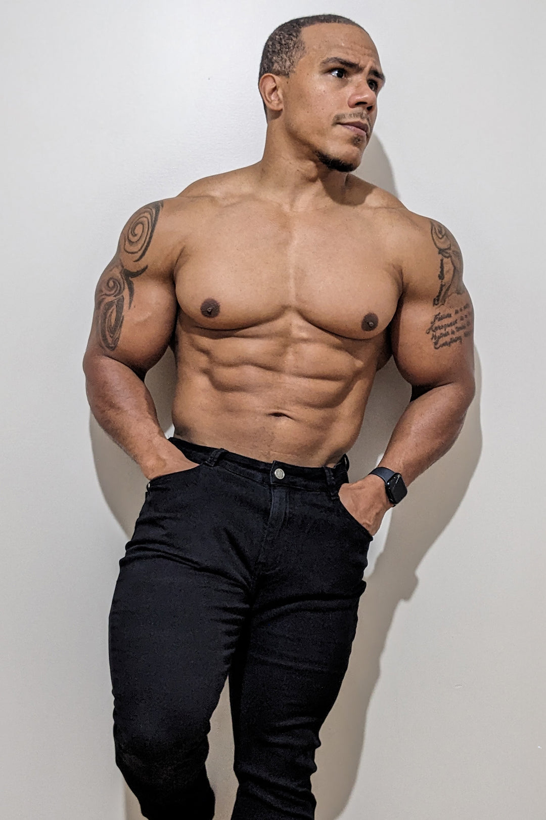 Men's Fitted Stretchy Pants - Black