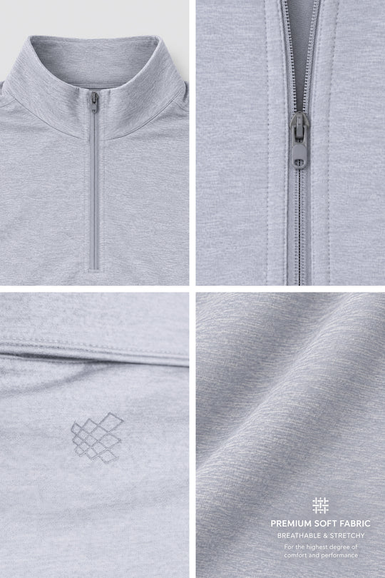 Quarter-Zip Training Long Sleeve - Heather Gray