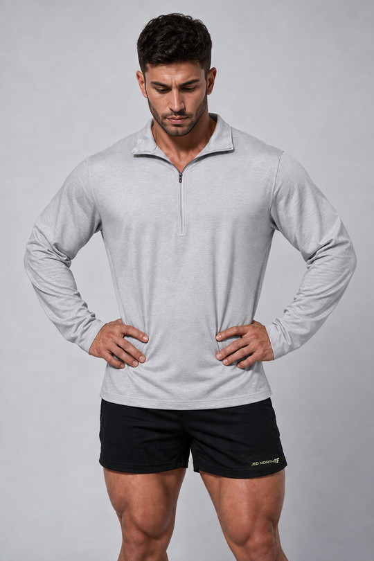 Quarter-Zip Training Long Sleeve - Heather Gray