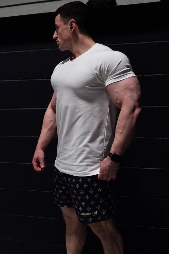 V Neck Muscle-Fit T-Shirt - White