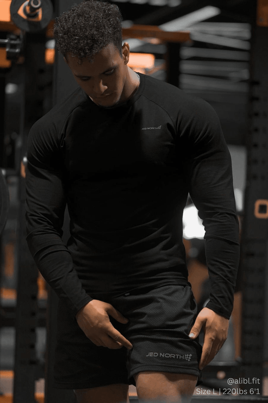 Titan Muscle-Fit Long Sleeve T-Shirt - Black